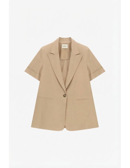 Blazer de manga curta, de um só peito, com bolsos embutidos Dixie