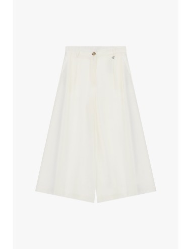 Calças Palazzo Cropped com Pences e Bolsos Dixie