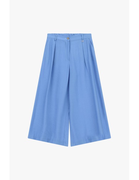 Calças Palazzo Cropped Com Pinças E Bolsos Dixie
