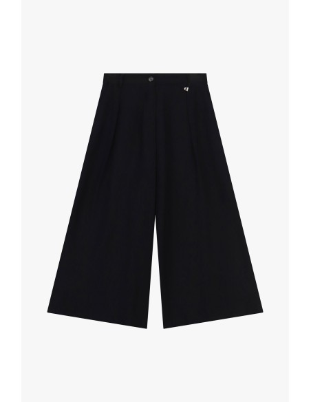 Calças Palazzo Cropped com pences e bolsos Dixie