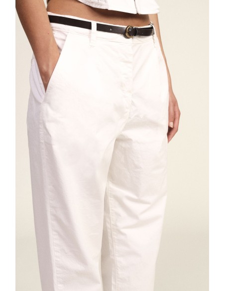 Calças Chino-Fit com Cintura Fina e Barras Viradas Dixie