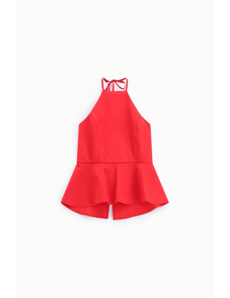 Top evasé com decote halter Dixie