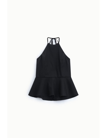 Top evasé com decote halter Dixie