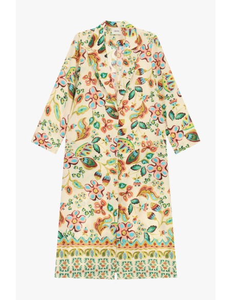 Casaco duster com estampa floral vibrante Dixie