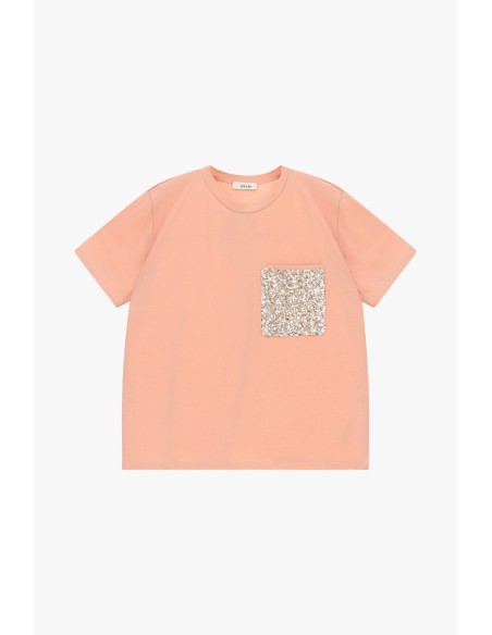 T-Shirt de manga curta com bolso de lantejoulas Dixie