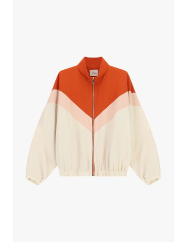 Bomber com fecho de correr e motivo em blocos de cor Dixie