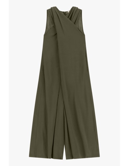 Vestido longo sem mangas com painel frontal amplo Dixie
