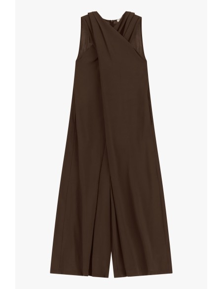 Vestido Longo Sem Mangas Com Painel Frontal Amplo Dixie