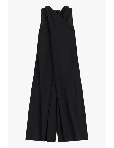 Vestido comprido sem mangas com painel frontal amplo Dixie