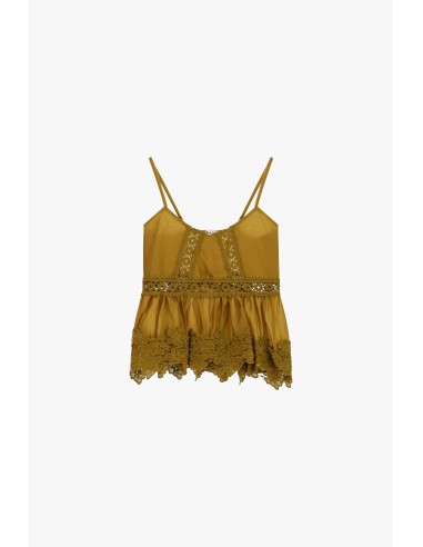Top com Alças Finas e Detalhes em Renda Dixie