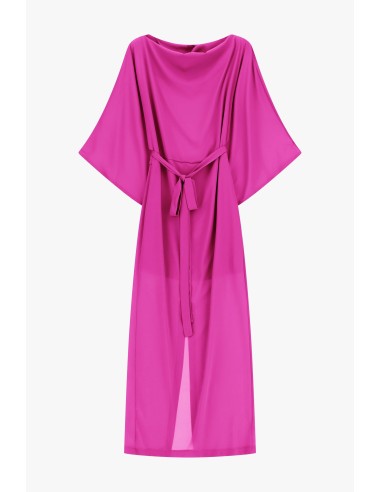 Vestido Midi Com Mangas Amplas E Cinto Dixie