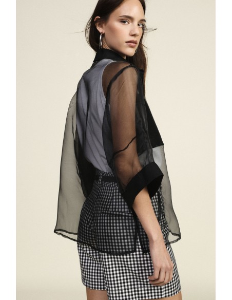 Camicia Oversize Trasparente Con Maniche A Tre Quarti Dixie - Vesti...