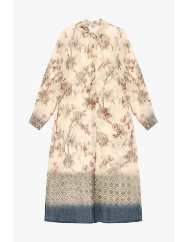 Vestido longo estampado floral com botões frontais Dixie