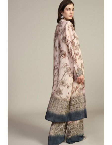 Vestido Comprido Estampado Floral Com Botões Frontais Dixie