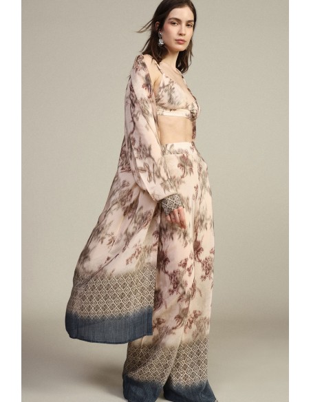 Vestido Longo Estampado Floral com Botões Frontais Dixie