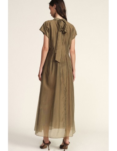 Vestido Midi Evasé com Laço ao Pescoço Dixie