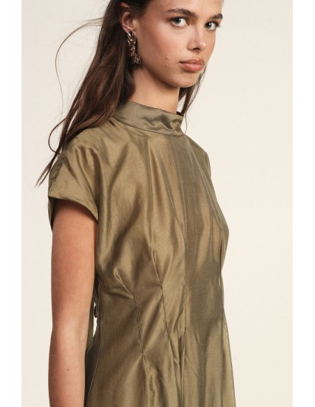 Vestido Midi Evasé Com Laço Ao Pescoço Dixie