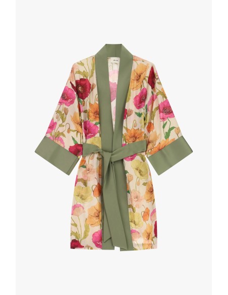 Casaco Leve Estampa Floral com Cinto Dixie