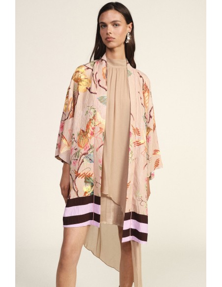 Casaco Duster Estampa Floral Manga Larga Dixie