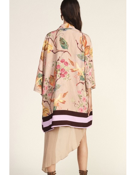 Casaco duster com estampa floral e manga ampla Dixie