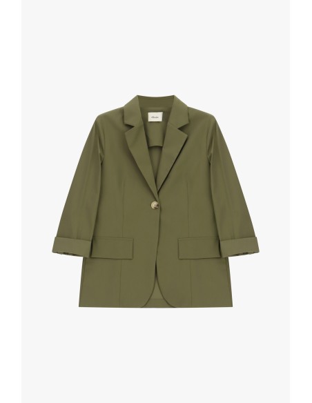 Blazer de abotoamento simples com bolsos de aba Dixie