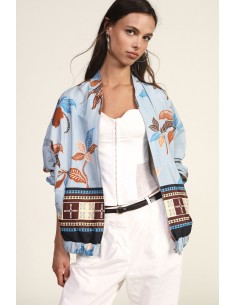Bomber com Estampa Floral e Barra Elástica Dixie