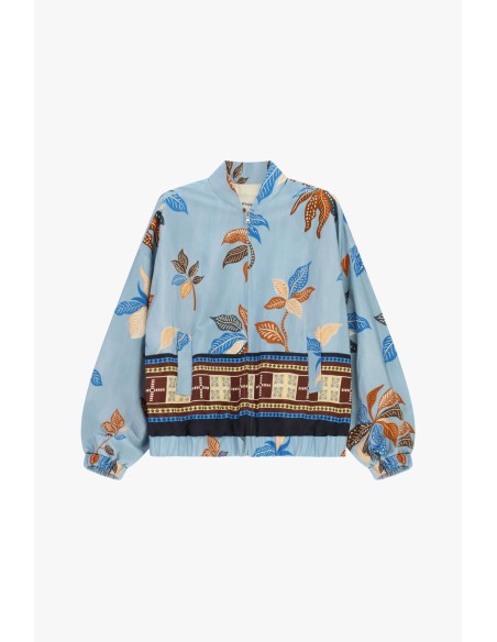 Bomber Com Estampa Floral E Borda Elastizada Dixie