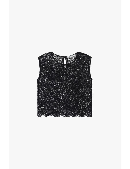 Blusa Bordada Sem Mangas Com Acabamento Festonado Please