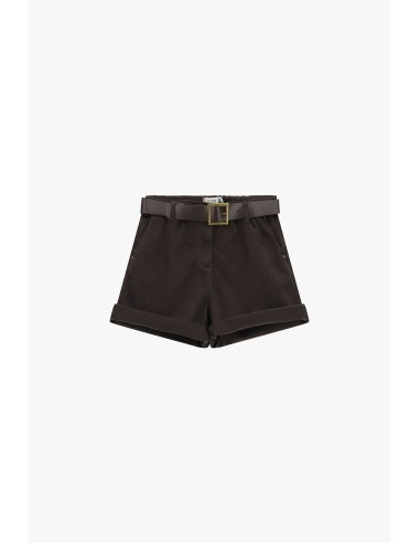Shorts de Corte Regular com Cinto e Barra Virada Please