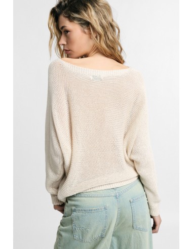 Camisola de gola redonda com malha aberta e corte solto Please