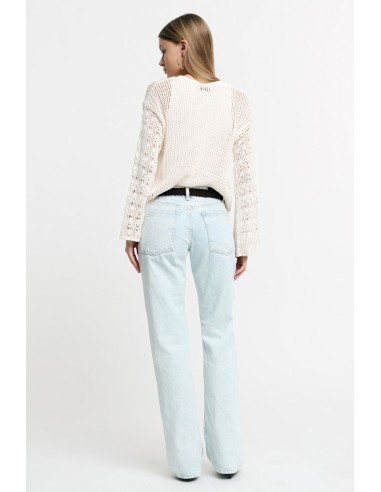 Jeans Cinco Bolsos Perna Direita Cintura Alta Please