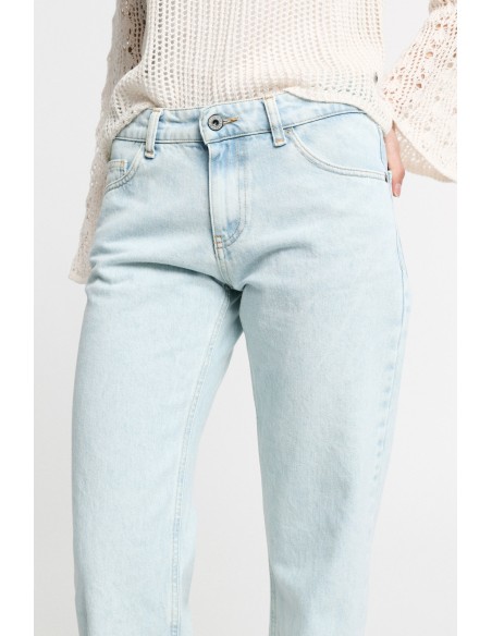 Jeans Cinco Bolsos Perna Reta Cintura Alta Please