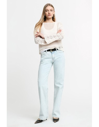 Jeans Cinco Bolsos Perna Reta Cintura Alta Please