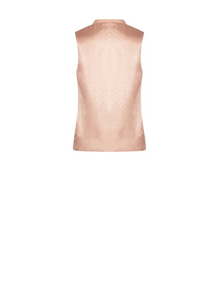 Blusa acinturada ampla em cetim laminado com strass Rinascimento