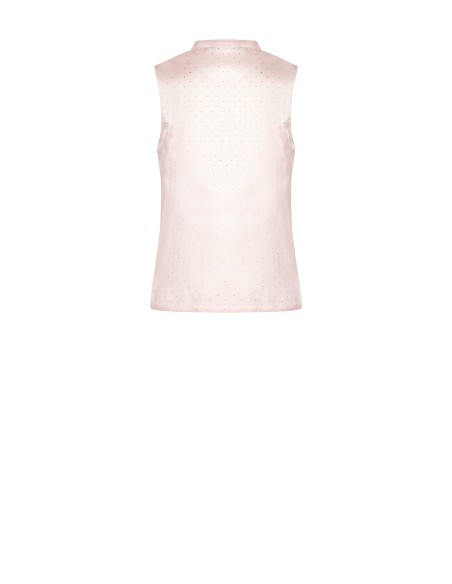 Blusa acinturada e ampla em cetim laminado com strass Rinascimento