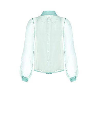 Camisa em organza com mangas amplas Rinascimento