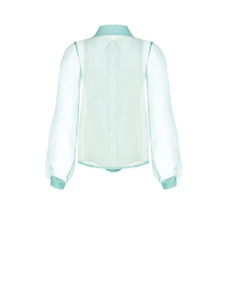 Camisa em organza com mangas amplas Rinascimento