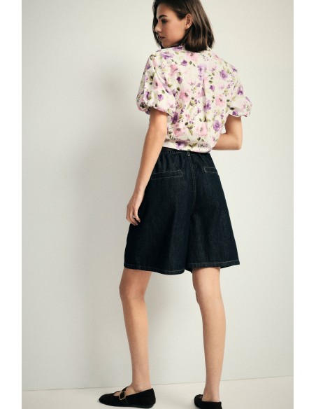 Shorts até ao joelho em denim com cinto Please