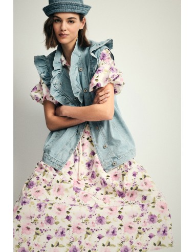 Vestito Lungo Con Stampa Floreale E Cintura Please - Vestiti Firmat...