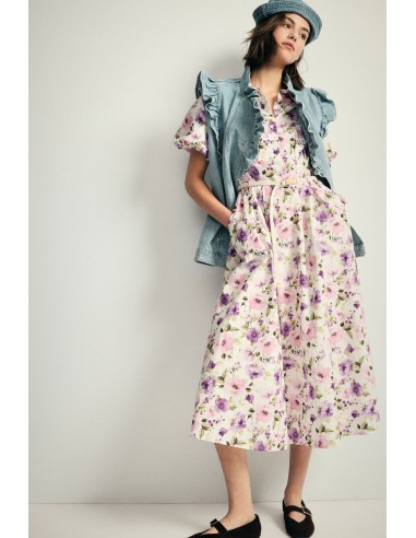 Vestito Lungo Con Stampa Floreale E Cintura Please - Vestiti Firmat...
