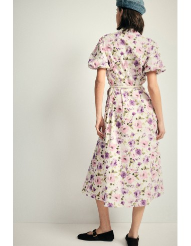 Vestito Lungo Con Stampa Floreale E Cintura Please - Vestiti Firmat...