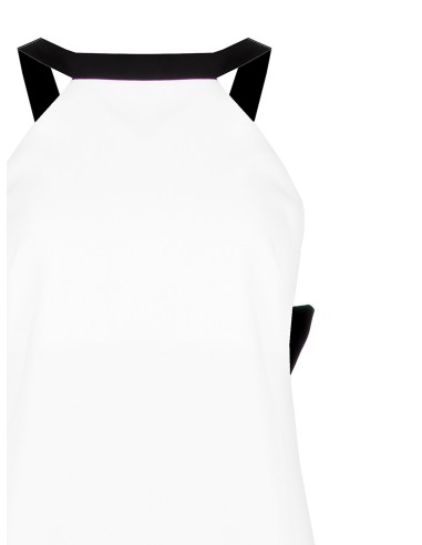 Vestido Curto Bicolor Em Tecido Técnico Com Laço Atrás Rinascimento