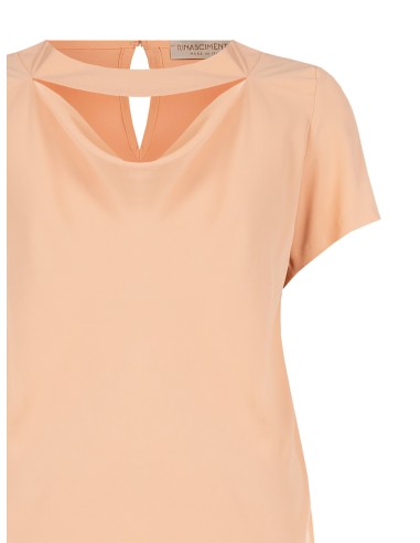 Blusa fluida Curvy em cetim opaco com cut-out Rinascimento Curvy