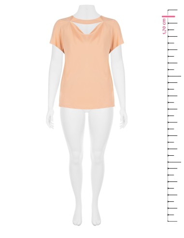 Blusa fluida curvy em raso opaco com recorte Rinascimento Curvy