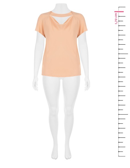 Blusa fluida curvy em raso opaco com recorte Rinascimento Curvy