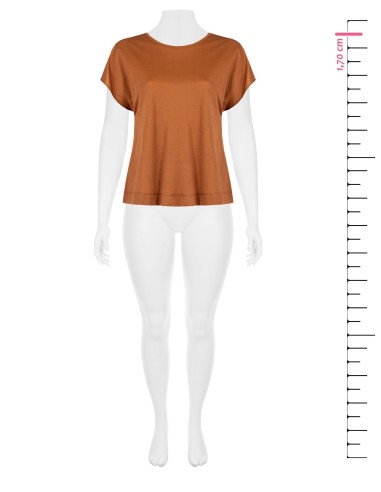T-shirt ampla em mistura de viscose com efeito ligeiramente amarrotado Rinascimento Curvy