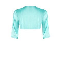 Bolero capa para os ombros em cetim com flor e strass Rinascimento Curvy 2