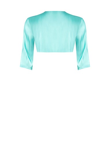 Bolero/Cobertura para os Ombros em Cetim com Flor e Strass Rinascimento Curvy