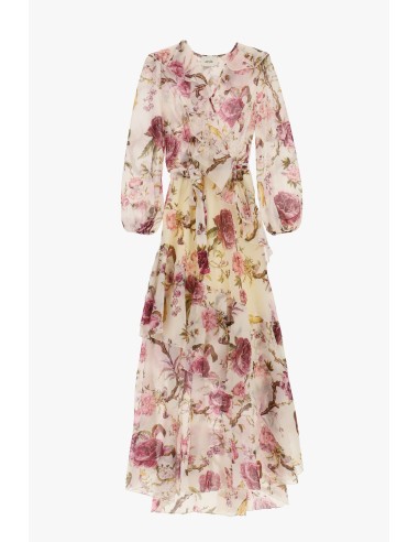 Vestido Longo com Estampa Floral e Folhos Dixie