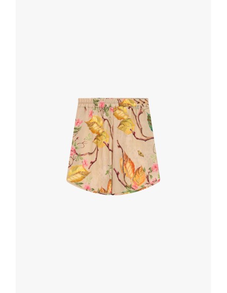 Shorts de corte regular com estampado de folhas e flores Dixie